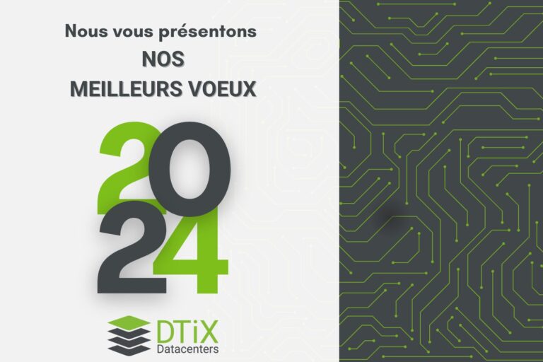 Image de bonne année 2024 - Meilleurs vœux de la part de toutes les équipes - DTiX Datacenters
