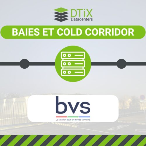 Image de l'installation des baies et du cold corridor DTiX Chalon-Sur-Saône - Réseau de datacenters - DTiX Datacenters