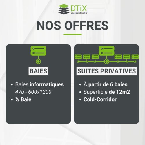 Image des offres du réseau de datacenters DTiX - Baies - Suites privatives - DTiX Datacenters